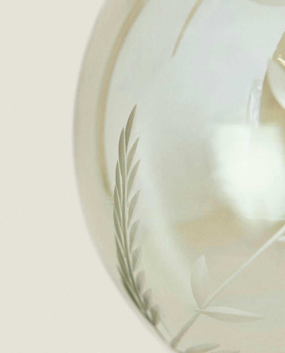 GLASS CHRISTMAS BRANCHES BAUBLE DECORATION