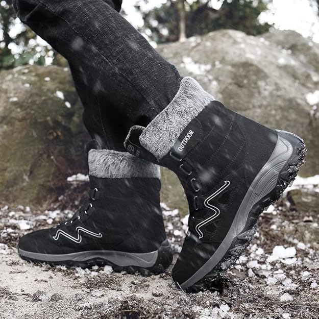 (Événement à durée limitée de 49 % de réduction) Bottes de neige orthopédiques à bout large pour hommes, support de voûte plantaire, bottes de randonnée antidérapantes, imperméables et chaudes 