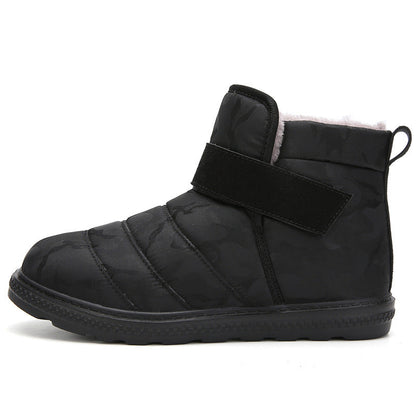 (Zeitlich begrenztes 70% Rabatt-Event) Herren Winter 2024 Neue warme wasserdichte rutschfeste durchstichfeste Slip-On-Schneestiefel mit Klettverschluss Knöchelstütze Orthopädische Baumwollschuhe mit breiter Zehen- und Fußgewölbestütze 