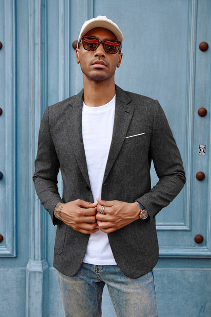 Blazer de sport décontracté pour homme, veste d'affaires légère à deux boutons 