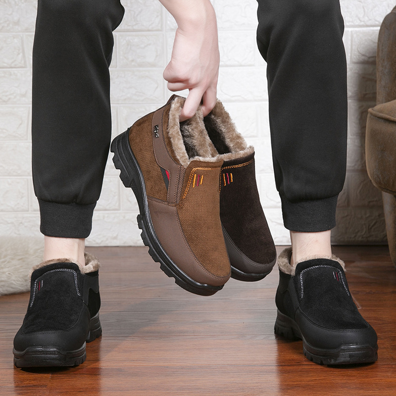 (Zeitlich begrenzter Rabatt 49 % Rabatt) Bequeme, leichte Winterschuhe aus Wolle mit Fußgewölbeunterstützung für Herren, wasserdicht, rutschfest, warm, Schneeschuhe 