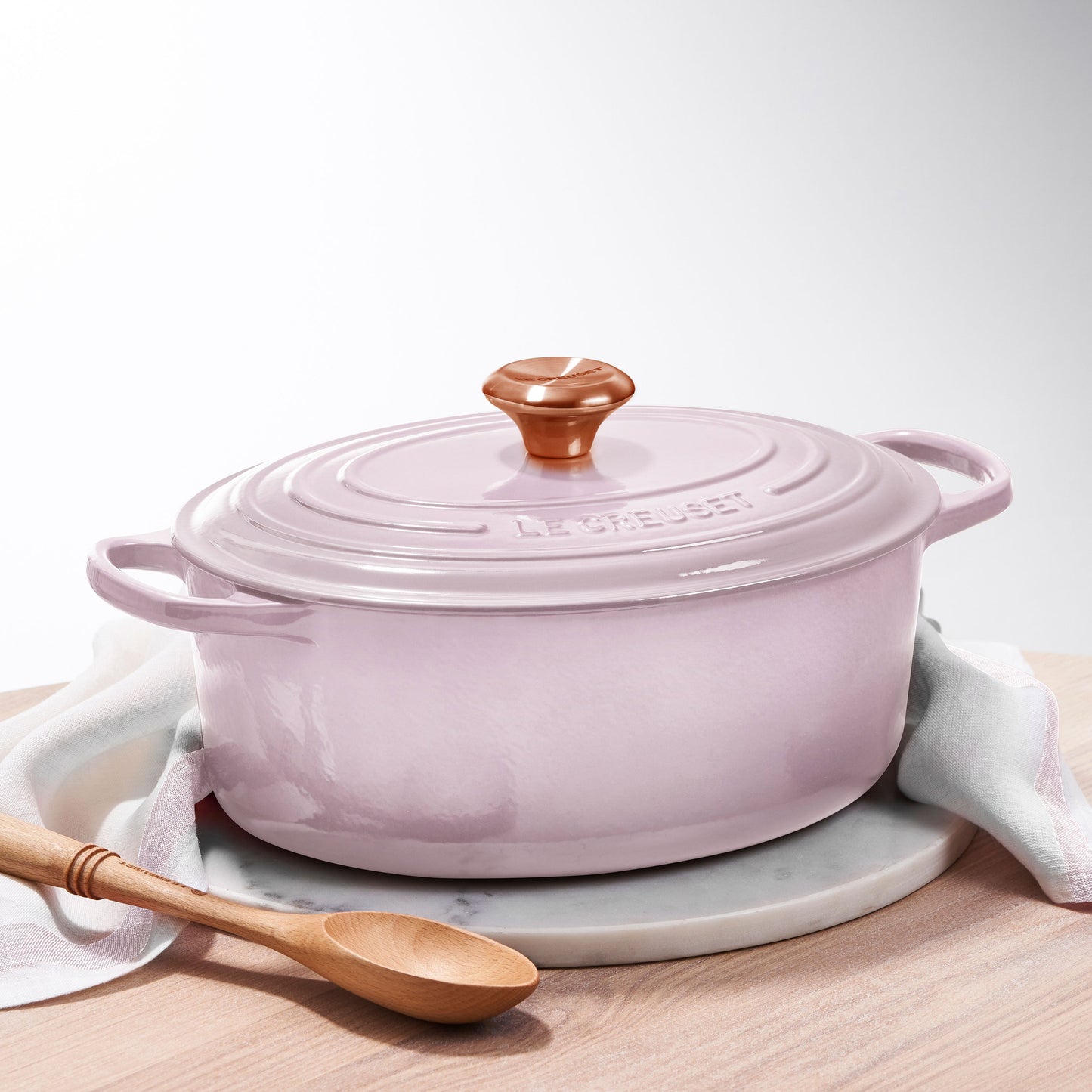 Signature Cast Iron 8-quart Shallot Oval Dutch Oven with Copper Knob