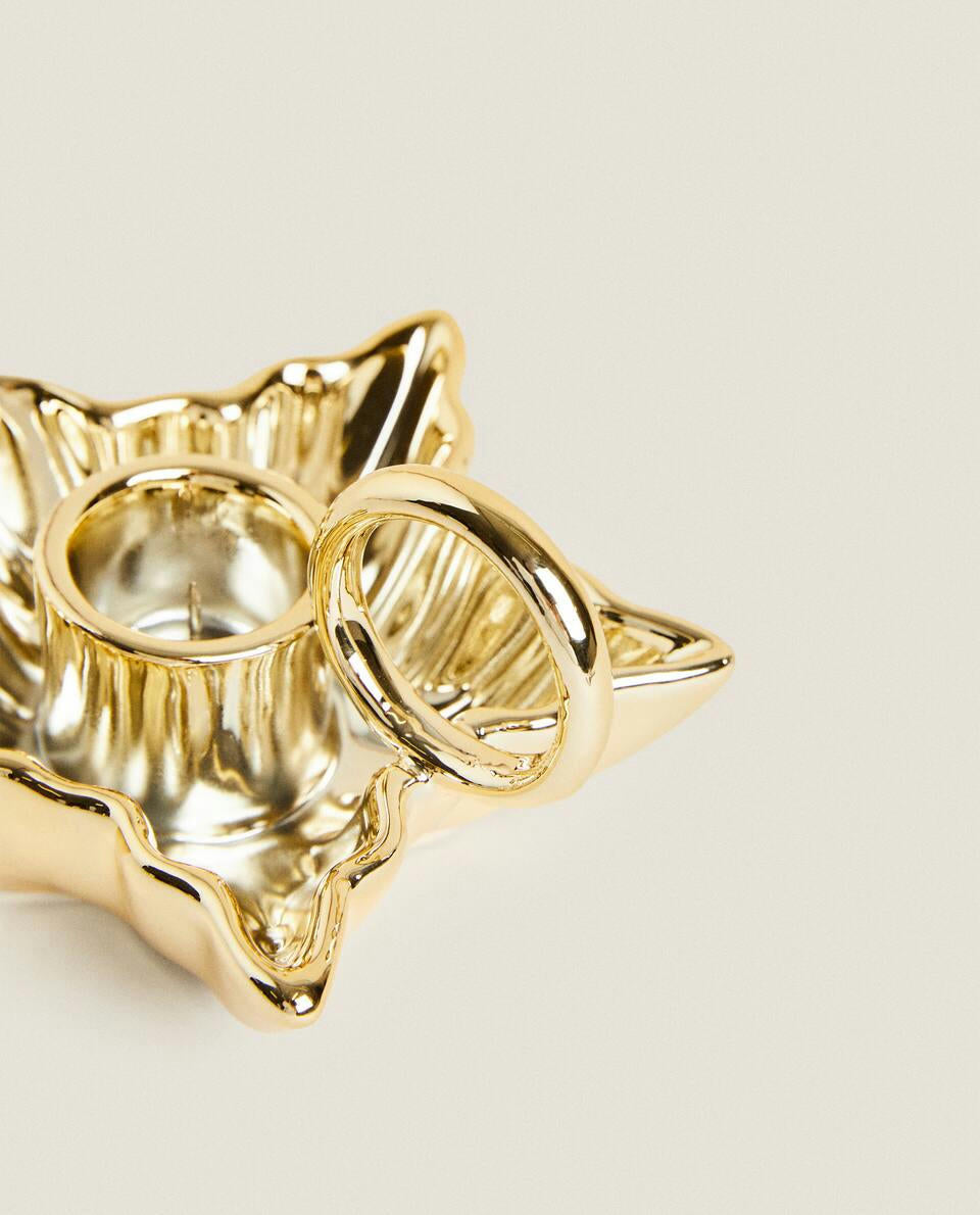 CHRISTMAS STAR CANDLEHOLDER WITH RIM