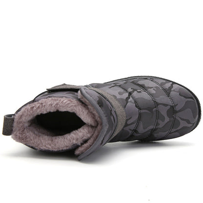 (Zeitlich begrenztes 70% Rabatt-Event) Herren Winter 2024 Neue warme wasserdichte rutschfeste durchstichfeste Slip-On-Schneestiefel mit Klettverschluss Knöchelstütze Orthopädische Baumwollschuhe mit breiter Zehen- und Fußgewölbestütze 