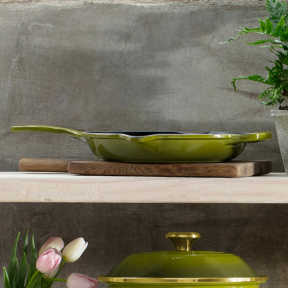 Signature Cast Iron 10.25-inch Olive Skillet