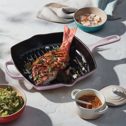 Signature Cast Iron 10.25-inch Shallot Square Grill Pan