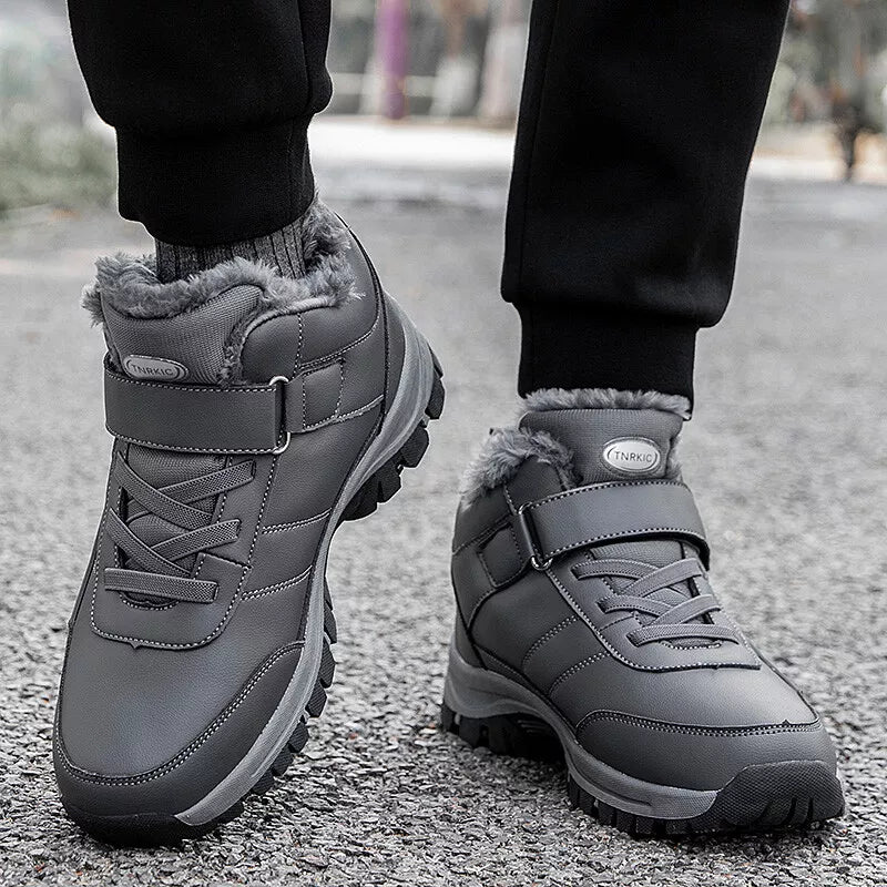 (Begrenzte Zeit 49 % Aktionsrabatt) Warme orthopädische Winter-Wanderstiefel für Herren, wasserdicht, rutschfest, breite Zehenpartie, Fußgewölbeunterstützung 