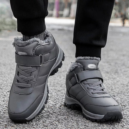 (Begrenzte Zeit 49 % Aktionsrabatt) Warme orthopädische Winter-Wanderstiefel für Herren, wasserdicht, rutschfest, breite Zehenpartie, Fußgewölbeunterstützung 