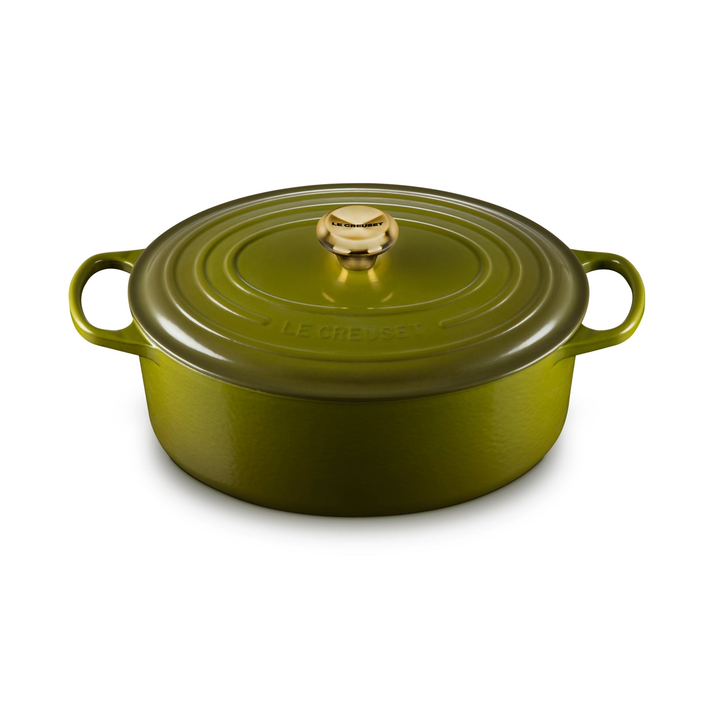 Signature Cast Iron 6.75-quart Olive Oval Dutch Oven