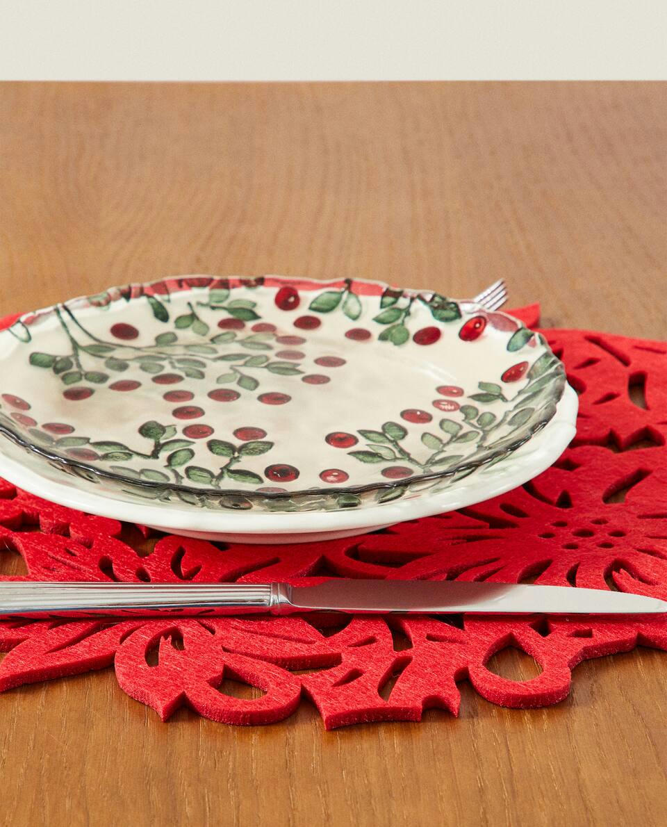CHRISTMAS FLORAL FELT PLACEMAT