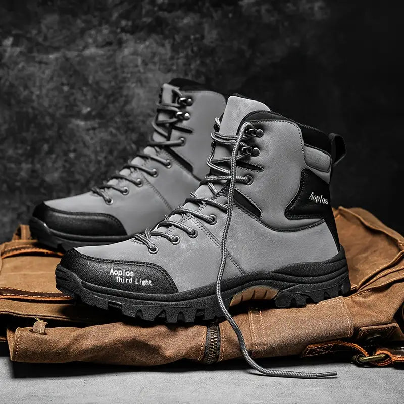(⏰Zeitlich begrenztes 70 % Rabatt-Event) Wasserdichte, rutschfeste und durchtrittsichere Wanderstiefel für Herren mit Knöchelstütze und breiter Zehenpartie, Fußgewölbestütze und orthopädischer Arbeitsstiefel 