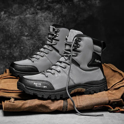(⏰Zeitlich begrenztes 70 % Rabatt-Event) Wasserdichte, rutschfeste und durchtrittsichere Wanderstiefel für Herren mit Knöchelstütze und breiter Zehenpartie, Fußgewölbestütze und orthopädischer Arbeitsstiefel 