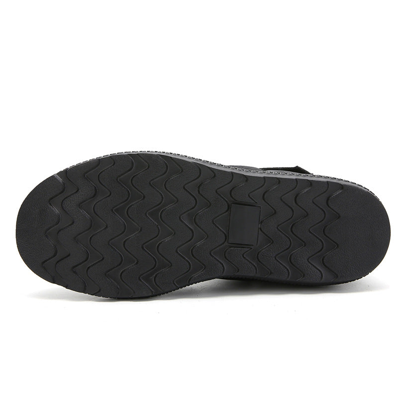 (Zeitlich begrenztes 70% Rabatt-Event) Herren Winter 2024 Neue warme wasserdichte rutschfeste durchstichfeste Slip-On-Schneestiefel mit Klettverschluss Knöchelstütze Orthopädische Baumwollschuhe mit breiter Zehen- und Fußgewölbestütze 