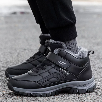 (Begrenzte Zeit 49 % Aktionsrabatt) Warme orthopädische Winter-Wanderstiefel für Herren, wasserdicht, rutschfest, breite Zehenpartie, Fußgewölbeunterstützung 