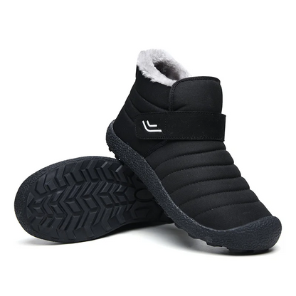 (Zeitlich begrenzte Aktion mit 49 % Rabatt) Warme, wasserdichte, rutschfeste Baumwollschuhe für Herren im Winter mit Klettverschluss, breite Zehenpartie, orthopädische Fußgewölbeunterstützung, Slip-on-Baumwollschuhe 