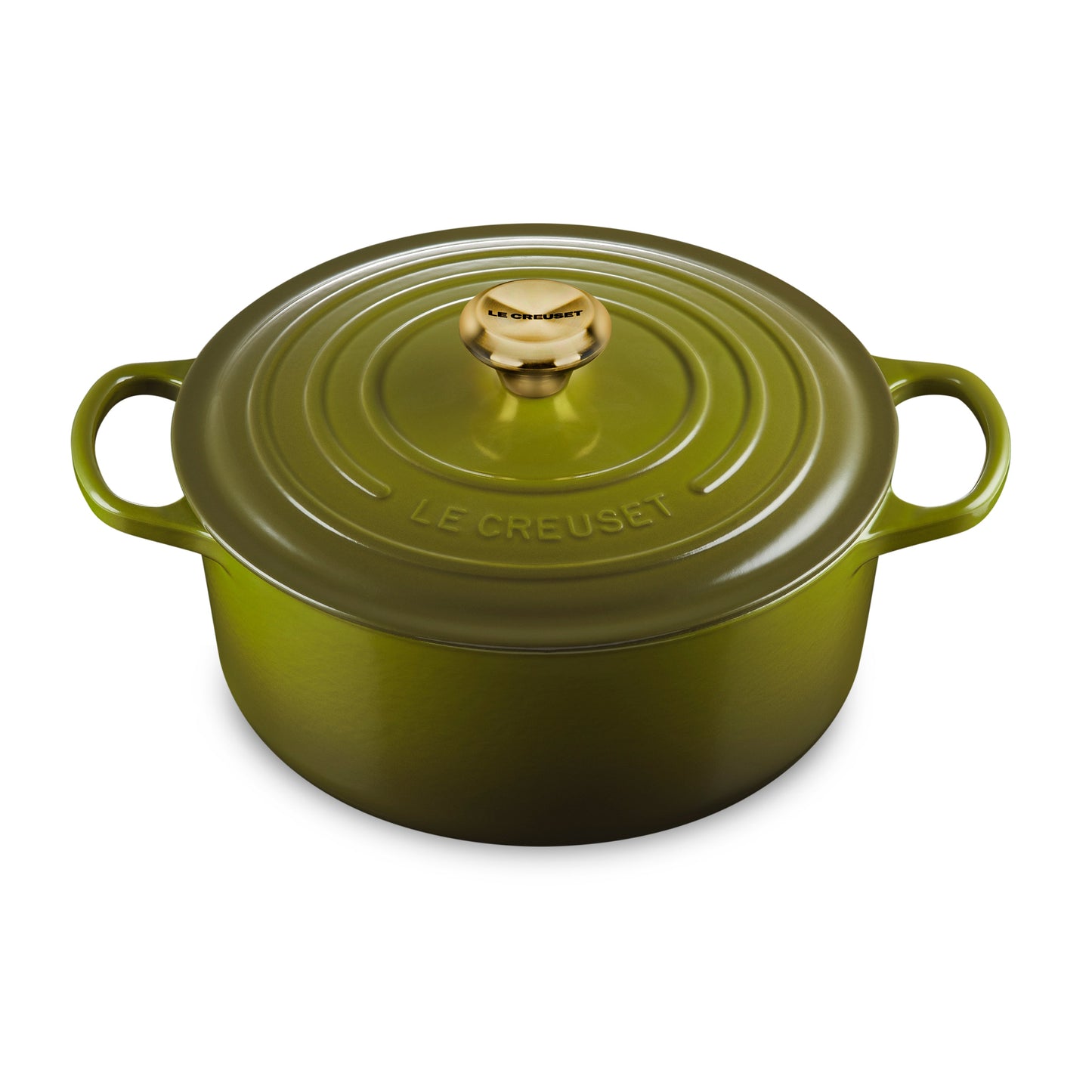 Signature Cast Iron 7.25-quart Olive Round Dutch Oven