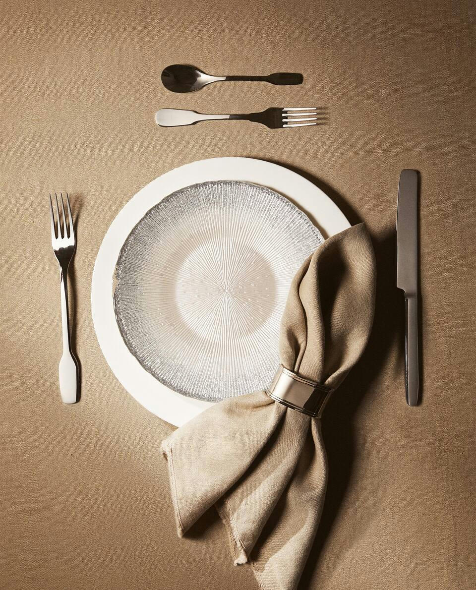 CHRISTMAS GLITTER GLASS DESSERT PLATE