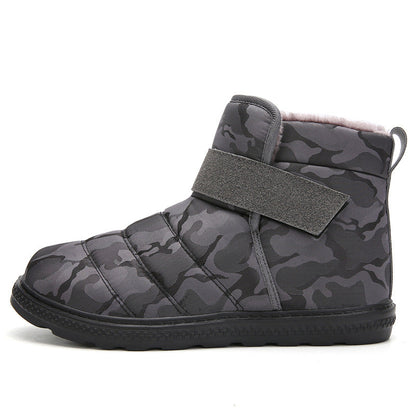 (Zeitlich begrenztes 70% Rabatt-Event) Herren Winter 2024 Neue warme wasserdichte rutschfeste durchstichfeste Slip-On-Schneestiefel mit Klettverschluss Knöchelstütze Orthopädische Baumwollschuhe mit breiter Zehen- und Fußgewölbestütze 