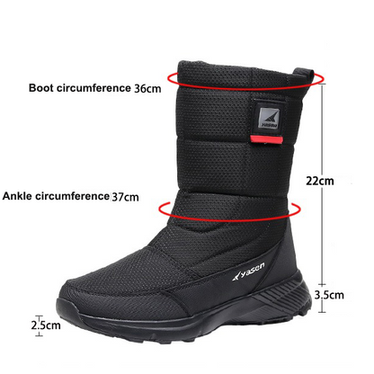 (Vente à durée limitée -49 % de réduction) Bottes de neige unisexes en cuir épais, doublées de fourrure, bottes mi-mollet chaudes, imperméables et antidérapantes (mise à niveau Warmth 2024) 