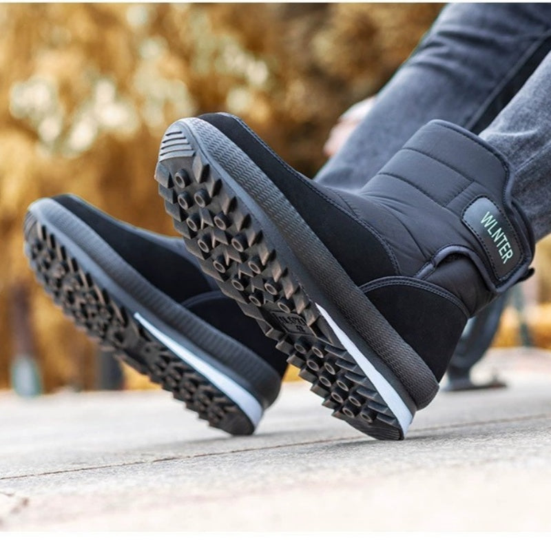 (Vente à durée limitée -70 %) Bottes de neige orthopédiques épaisses et chaudes pour hommes, à bout large, antidérapantes, imperméables, doublées de fourrure 