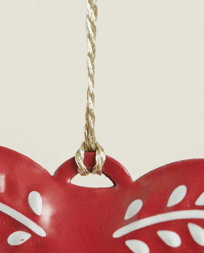PACK OF METAL CHRISTMAS HEART DECORATION (PACK OF 6)