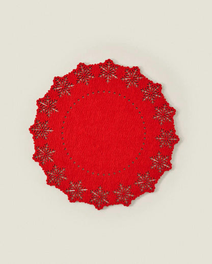 CHRISTMAS SNOWFLAKE FELT PLACEMAT