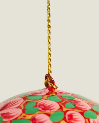 PAINTED CHRISTMAS PAPER BAUBLE DECORATION