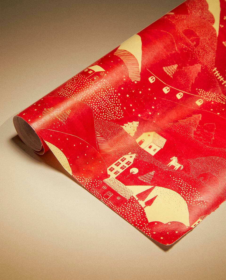 CHRISTMAS LANDSCAPE WRAPPING PAPER