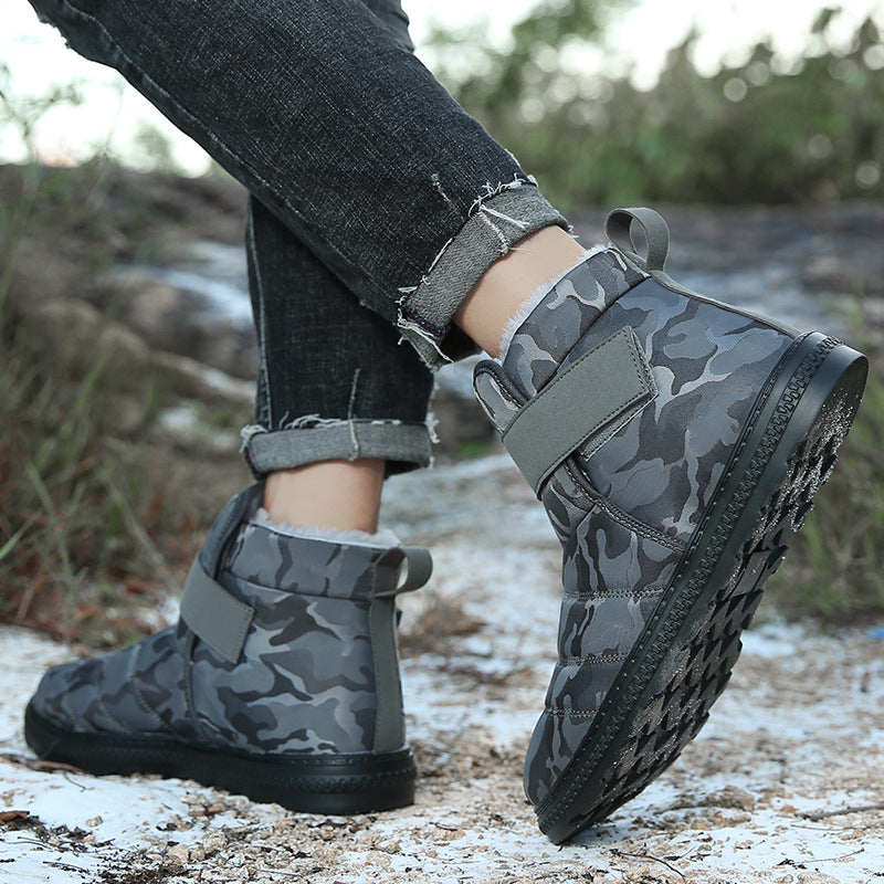 (Zeitlich begrenztes 70% Rabatt-Event) Herren Winter 2024 Neue warme wasserdichte rutschfeste durchstichfeste Slip-On-Schneestiefel mit Klettverschluss Knöchelstütze Orthopädische Baumwollschuhe mit breiter Zehen- und Fußgewölbestütze 