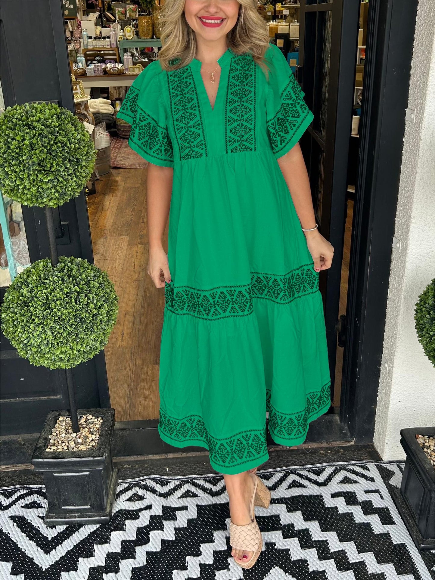 Boho-Maxikleid mit V-Ausschnitt für Damen (2 kaufen, kostenloser Versand)