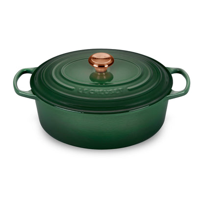 Signature Cast Iron 8-quart Artichaut Oval Dutch Oven with Copper Knob
