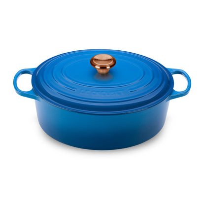 Signature Cast Iron 8-quart Marseille Oval Dutch Oven with Copper Knob