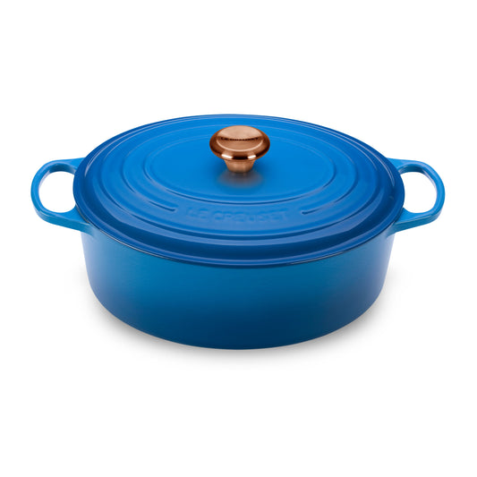 Signature Cast Iron 8-quart Marseille Oval Dutch Oven with Copper Knob