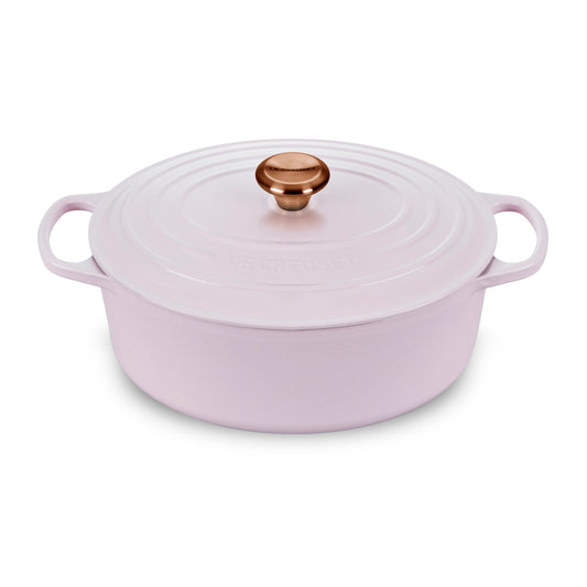 Signature Cast Iron 8-quart Shallot Oval Dutch Oven with Copper Knob