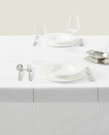RAMIE TABLECLOTH WITH CHRISTMAS EMBROIDERY