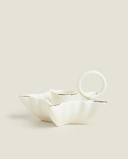 CHRISTMAS STAR CANDLEHOLDER WITH RIM