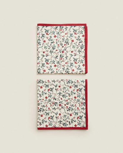 PACK OF COTTON CHRISTMAS VINE NAPKINS (PACK OF 2)