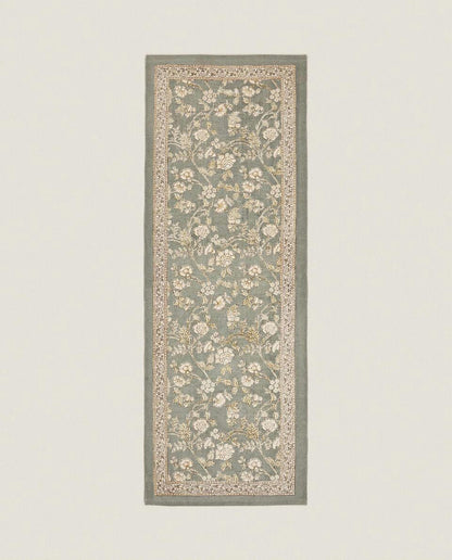 FLORAL PRINT BLOCK RUG