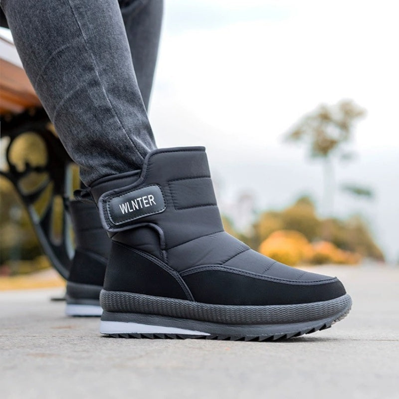 (Vente à durée limitée -70 %) Bottes de neige orthopédiques épaisses et chaudes pour hommes, à bout large, antidérapantes, imperméables, doublées de fourrure 