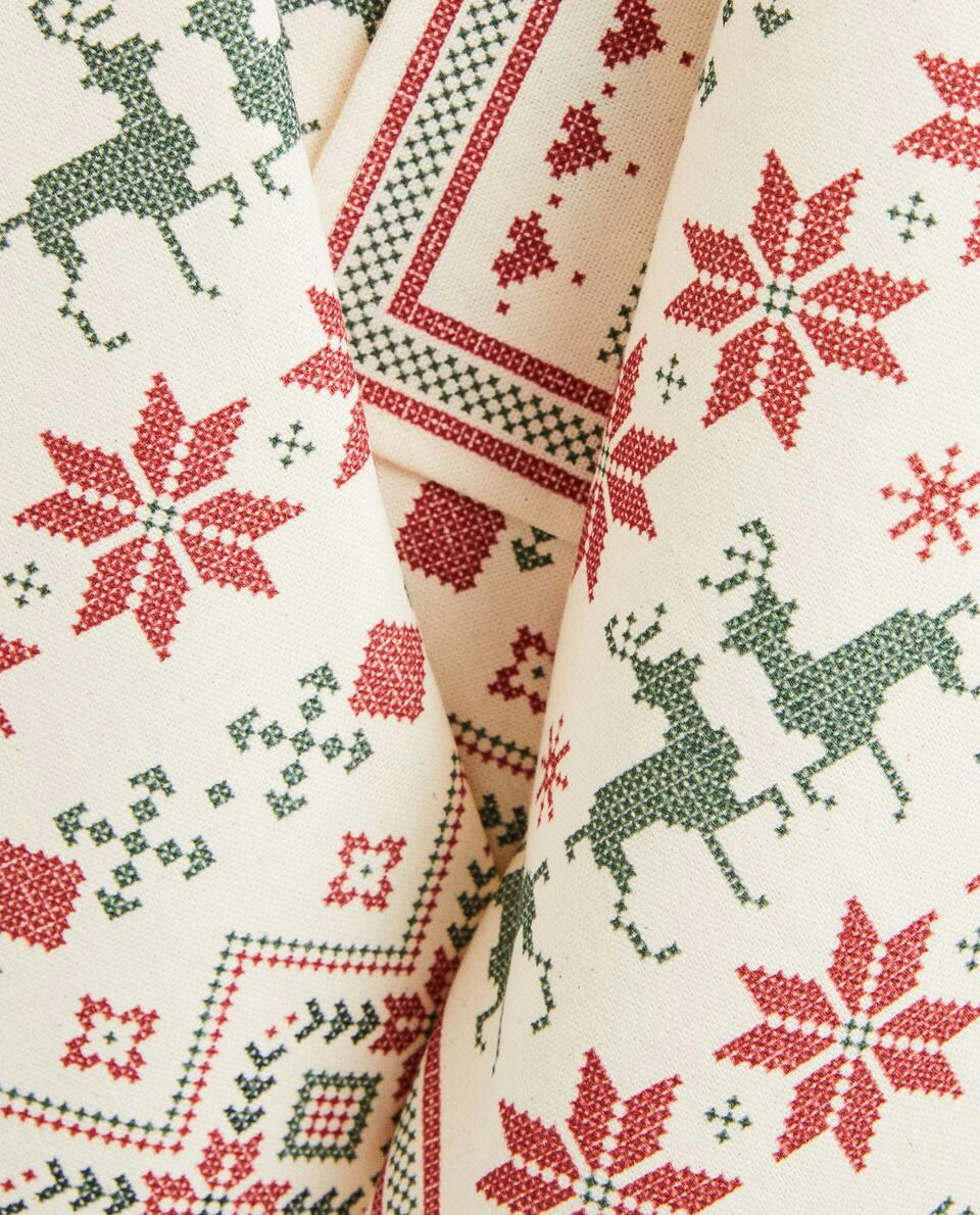 PACK OF COTTON CHRISTMAS CROSS-STITCH TEA TOWELS (PACK OF 2)