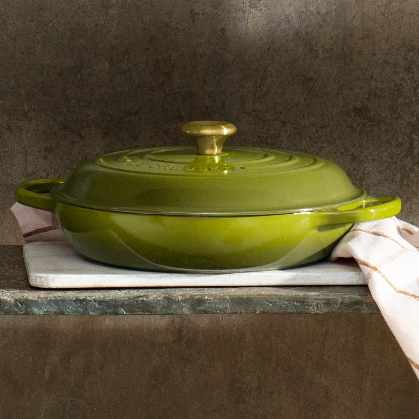 Signature Cast Iron 3.5-quart Olive Braiser