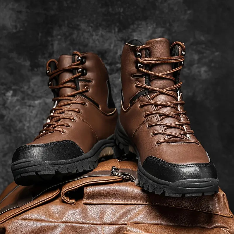 (⏰Zeitlich begrenztes 70 % Rabatt-Event) Wasserdichte, rutschfeste und durchtrittsichere Wanderstiefel für Herren mit Knöchelstütze und breiter Zehenpartie, Fußgewölbestütze und orthopädischer Arbeitsstiefel 