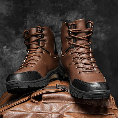 (⏰Zeitlich begrenztes 70 % Rabatt-Event) Wasserdichte, rutschfeste und durchtrittsichere Wanderstiefel für Herren mit Knöchelstütze und breiter Zehenpartie, Fußgewölbestütze und orthopädischer Arbeitsstiefel 