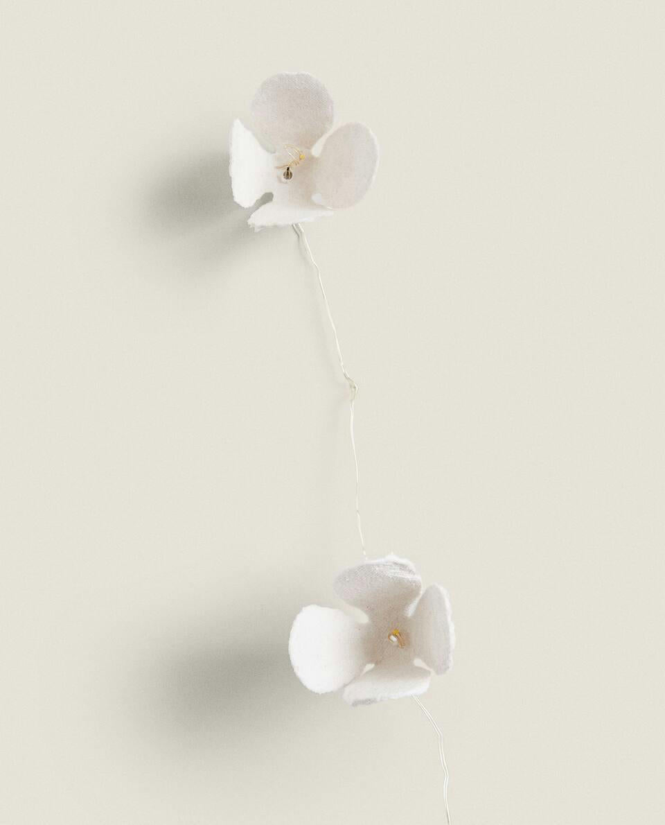 PAPIER-MCH FLORAL CHRISTMAS LIGHT GARLAND