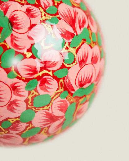 PAINTED CHRISTMAS PAPER BAUBLE DECORATION