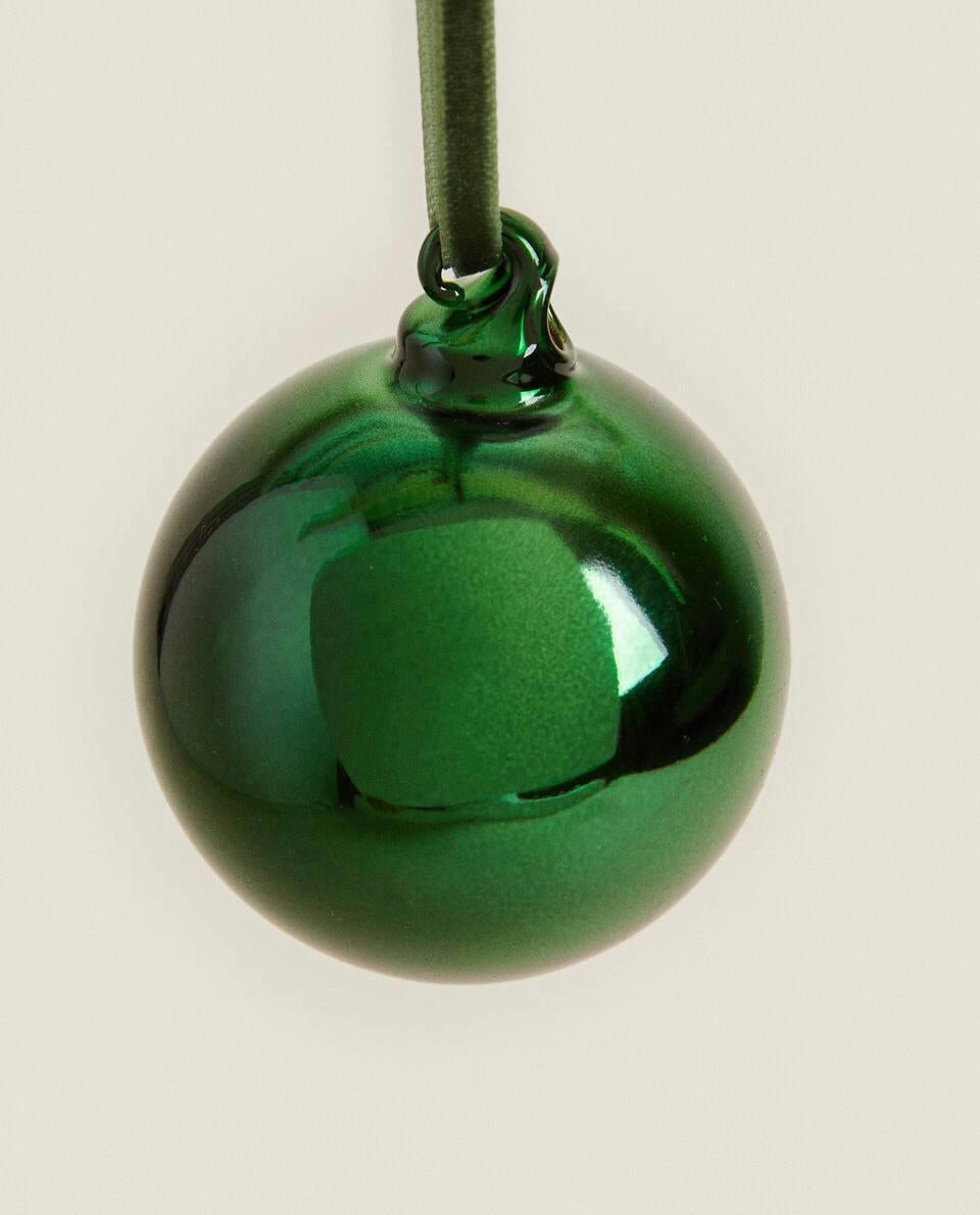 SPARKLY GLASS CHRISTMAS BAUBLE DECORATION