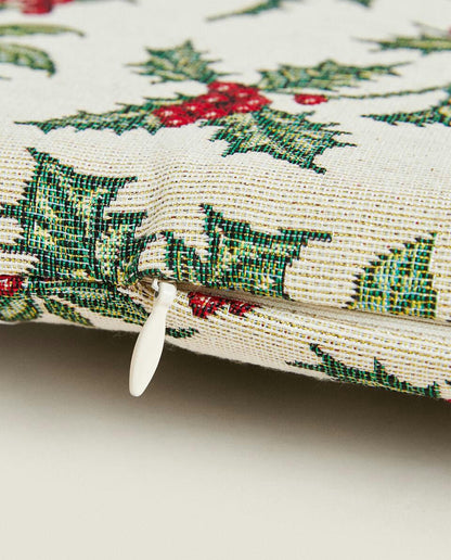 CHRISTMAS HOLLY SEAT CUSHION