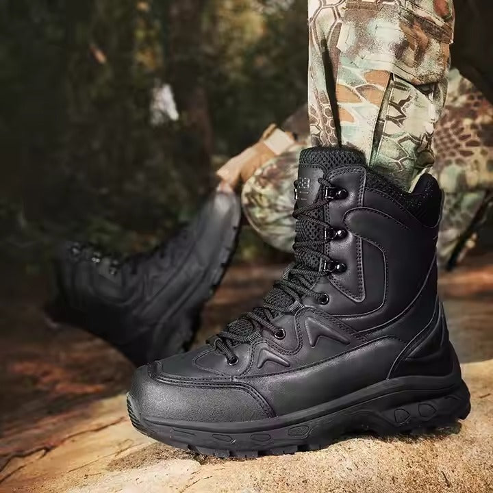 (Zeitlich begrenzter Rabatt 49 % Rabatt) Wasserdichte taktische Stiefel mit Knöchelstütze für Herren, Militärstiefel mit Durchtrittschutz und breiter Zehenbox, Wanderstiefel 