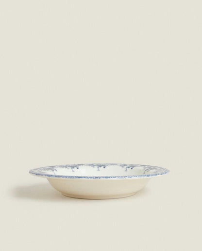 FLORAL EARTHENWARE SOUP PLATE
