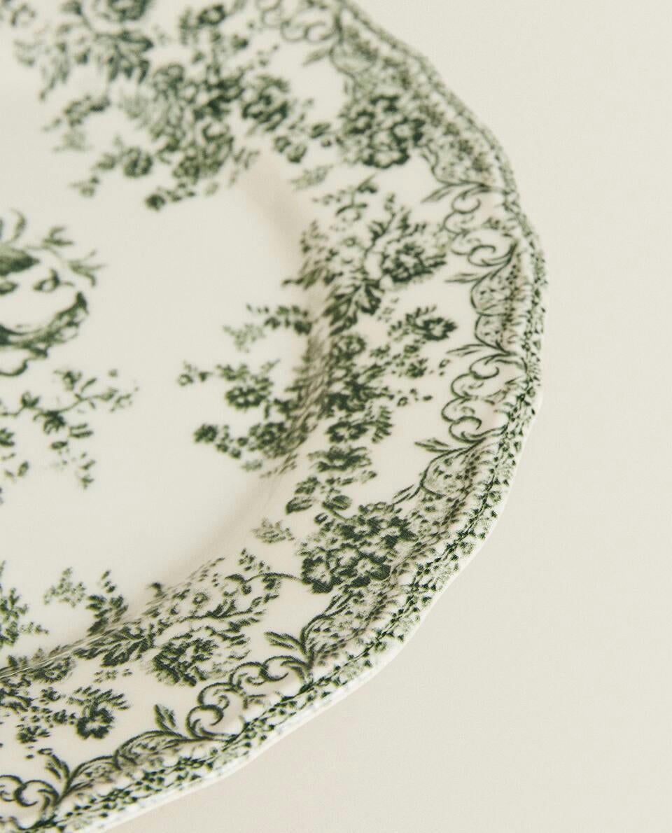 FLORAL EARTHENWARE DINNER PLATE